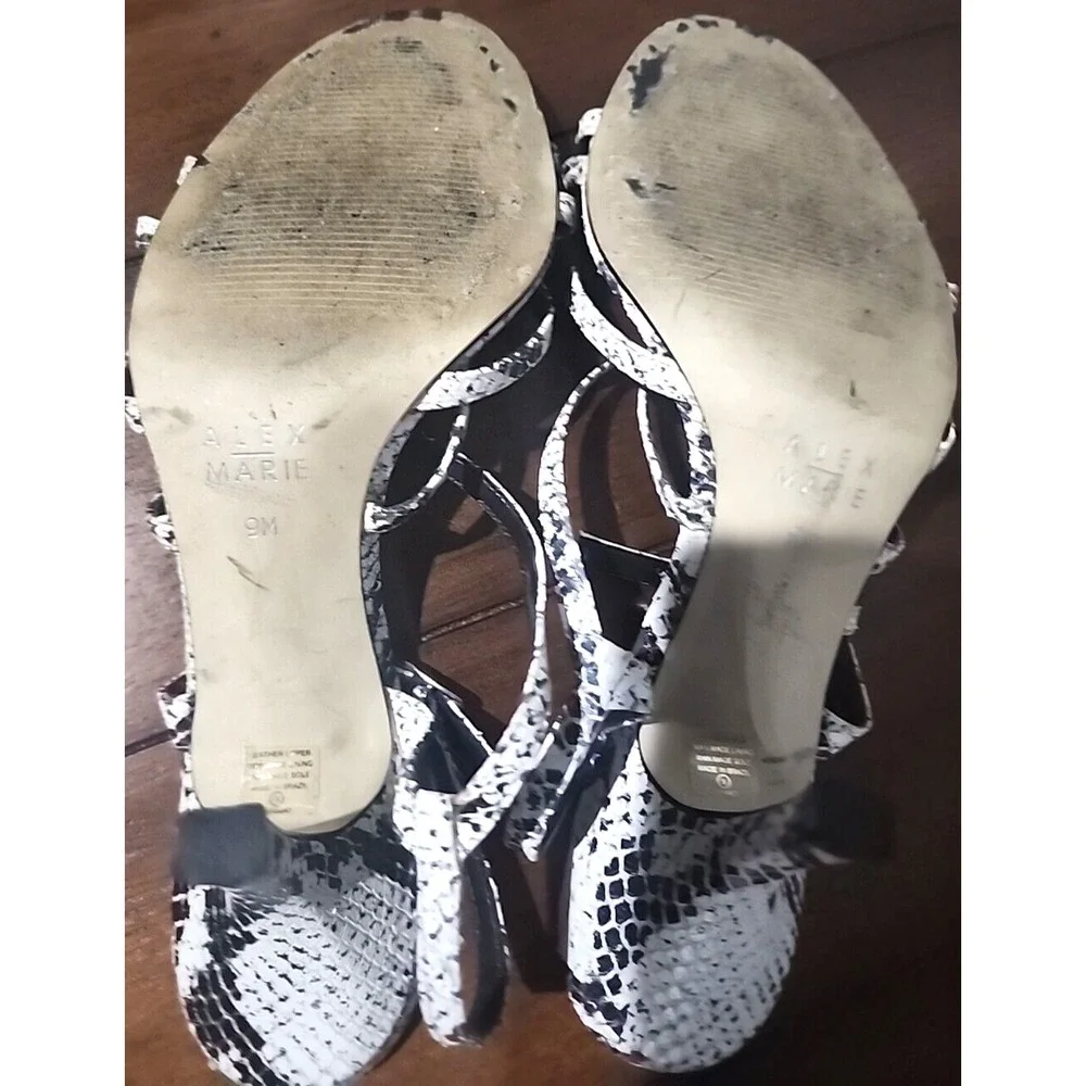 Alex Marie (Dillard's) Women's Animal Print Sandals Striped Heel Sandals Size 9M